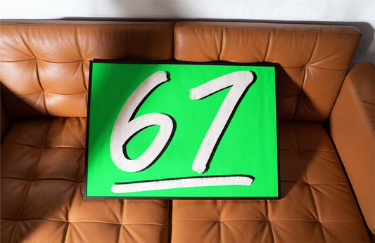 '67' Typography Art Print - Green