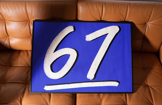 '67' Typography Art Print - Blue