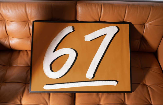 '67' Typography Art Print - Brown