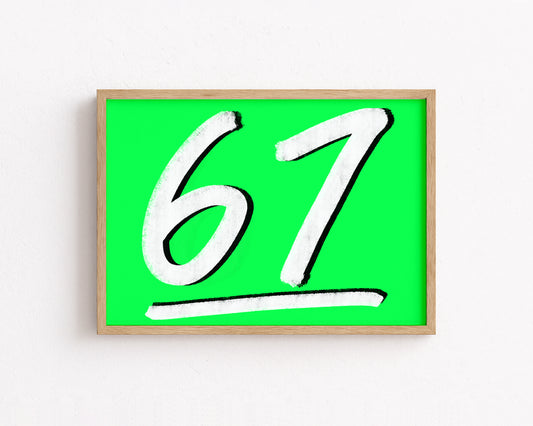 '67' Typography Art Print - Green