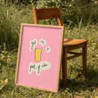Get Me A Pint of Cider Art Print - Pink