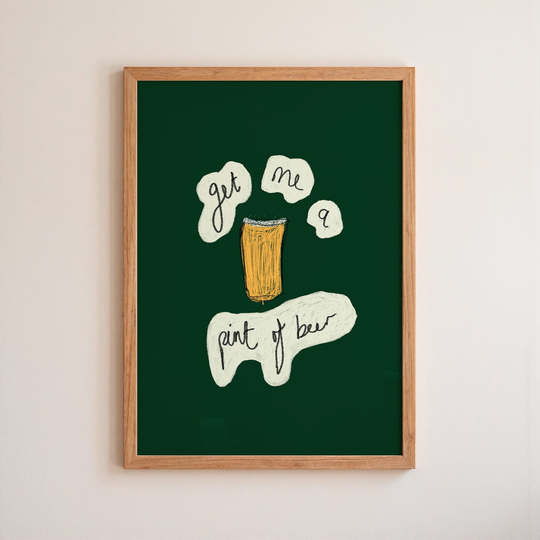 Get Me A Pint of Beer Art Print - Pink