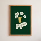 Get Me A Pint of Cider Art Print - Dark Green