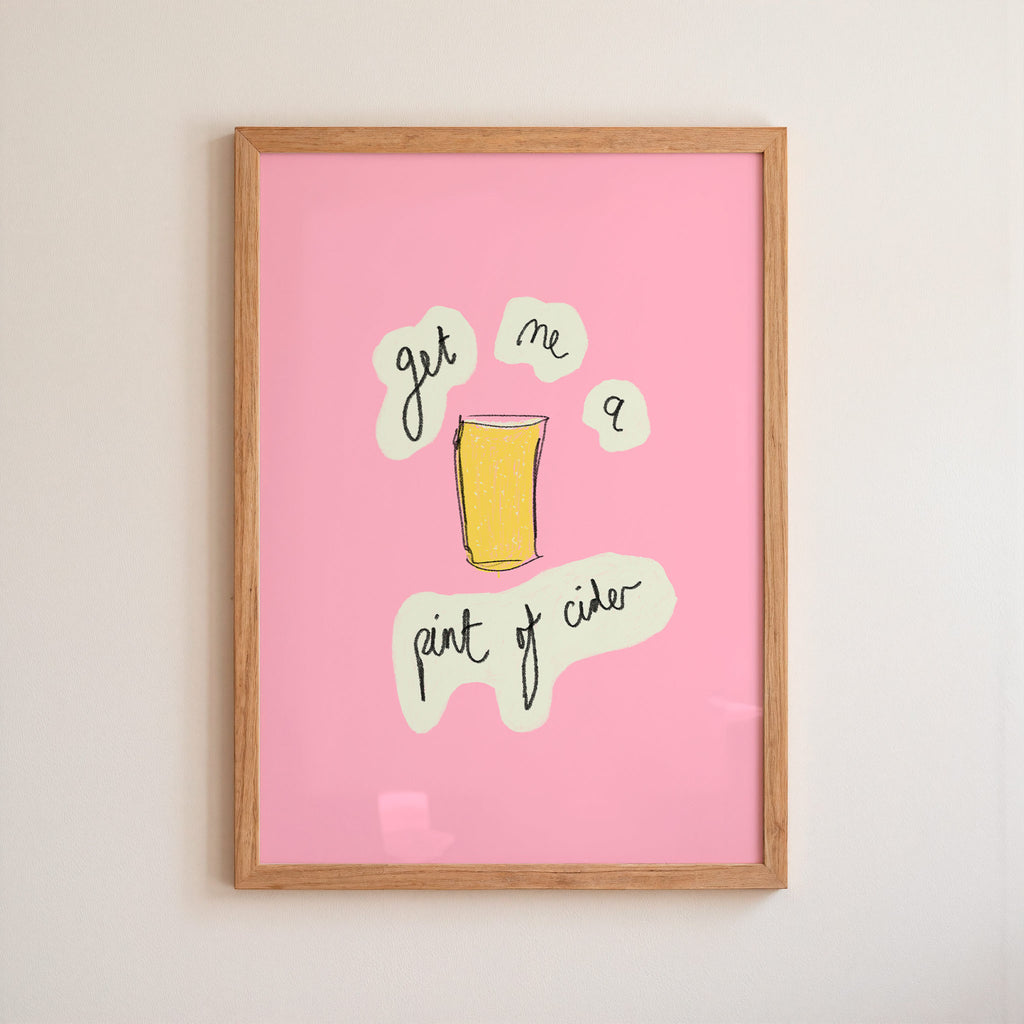 Get Me A Pint of Cider Art Print - Dark Green