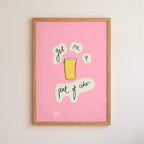 Get Me A Pint of Cider Art Print - Dark Green