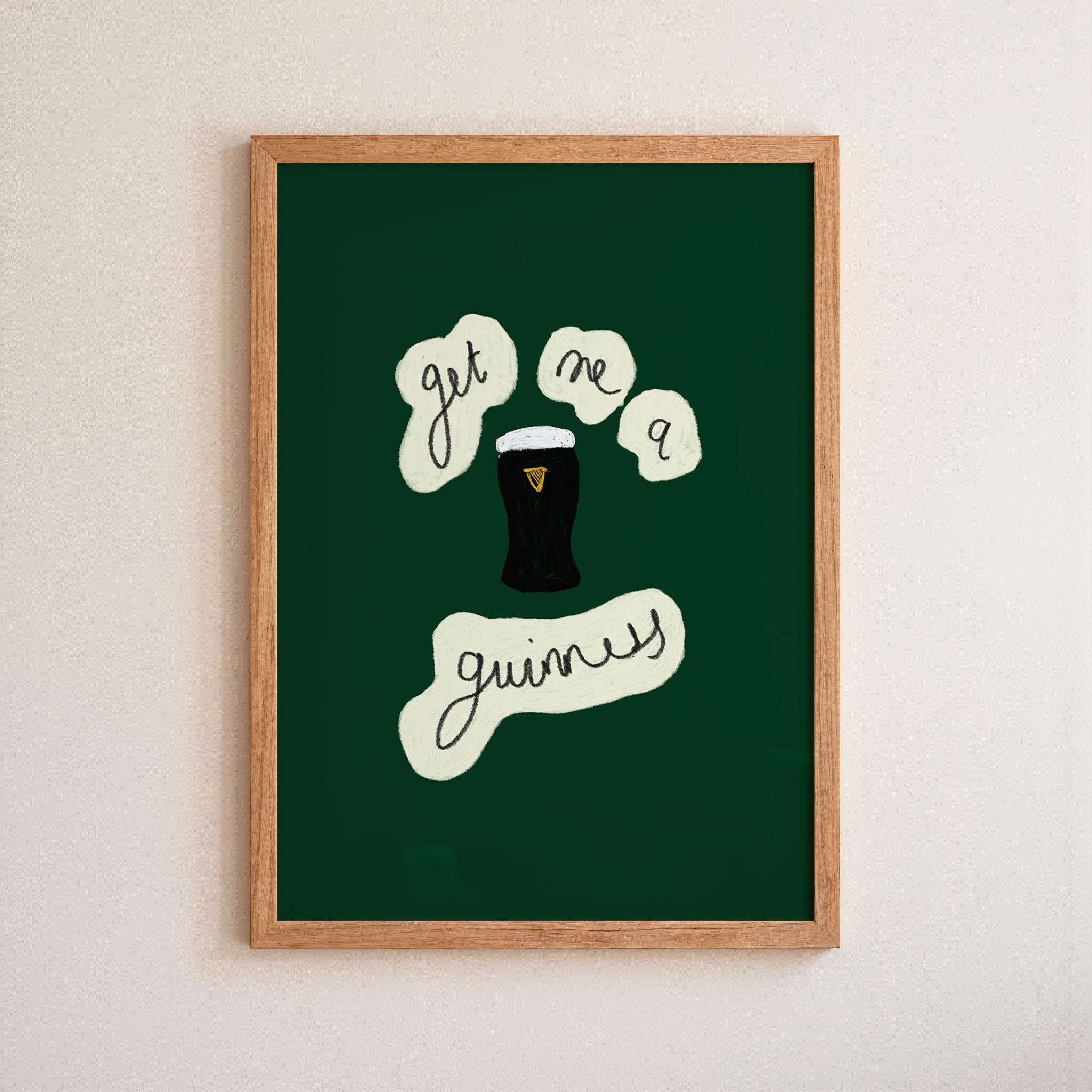 Get Me A Guinness Art Print - Bright Pink