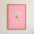 Get Me An Iced Matcha Art Print - Pink