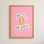 Get Me A Pint of Pale Ale Art Print - Dark Green