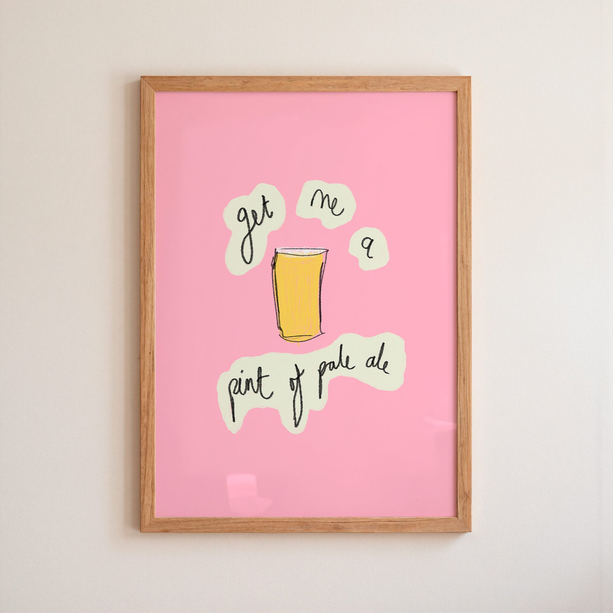 Get Me A Pint of Pale Ale Art Print - Dark Green