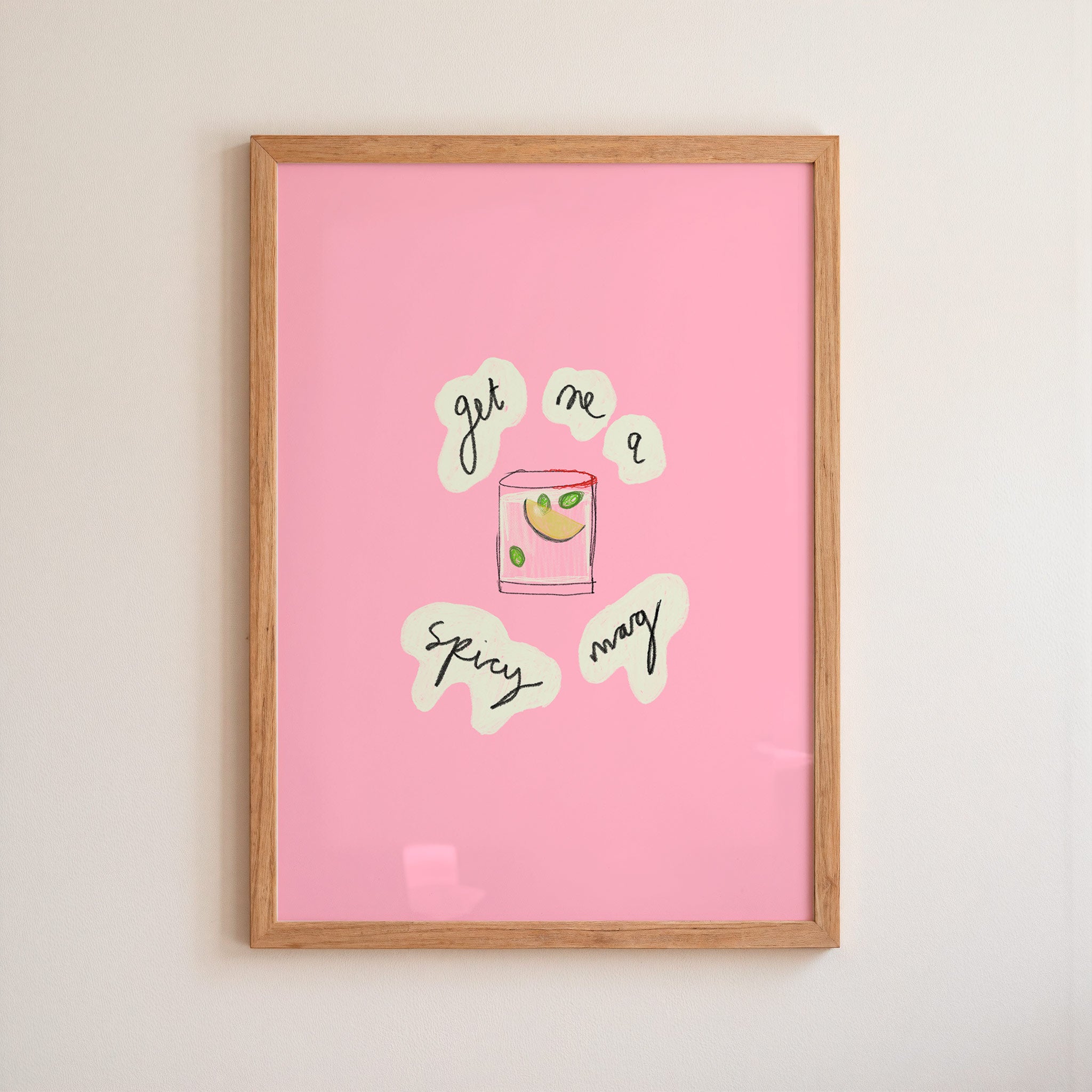 Get Me A Spicy Marg Art Print - Pink
