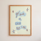 Go Drink a Cold Diet Coke Art Print - Pinky Red