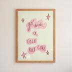 Go Drink a Cold Diet Coke Art Print - Pinky Red