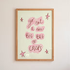 Go Eat a Nice Big Bag of Crisps Art Print - Blue