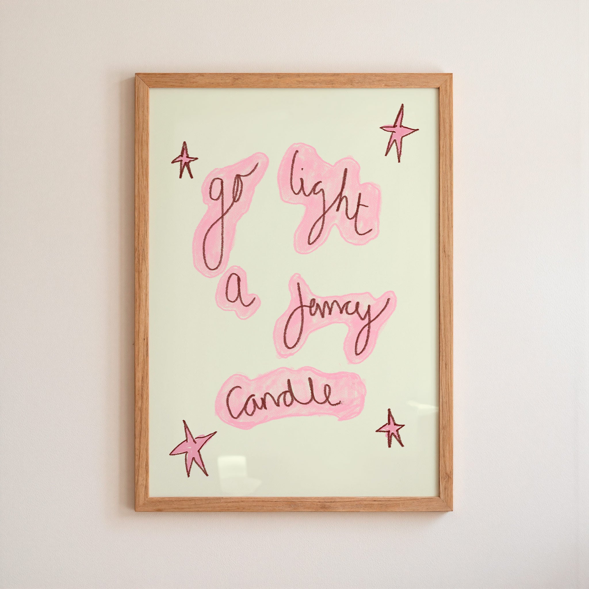 Go Light a Fancy Candle Art Print - Blue