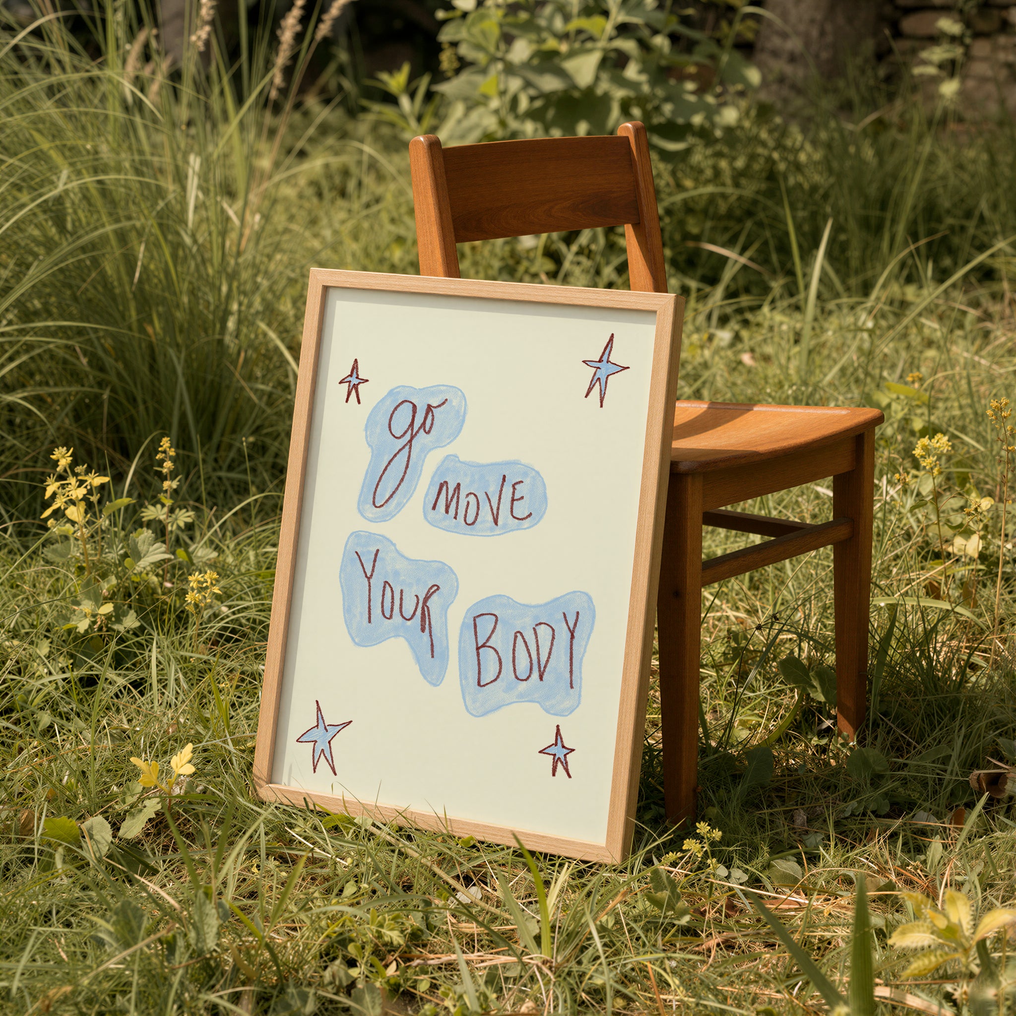 Go Move Your Body Art Print - Blue