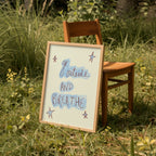 Go Outside and Breathe Art Print - Pinky Red and Cream