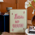 Go Outside and Breathe Art Print - Pinky Red and Cream