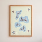 Go Stroke the Cat Art Print - Pinky Red