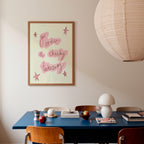 Go Order a Cheeky Takeaway Art Print - Pinky Red and Cream
