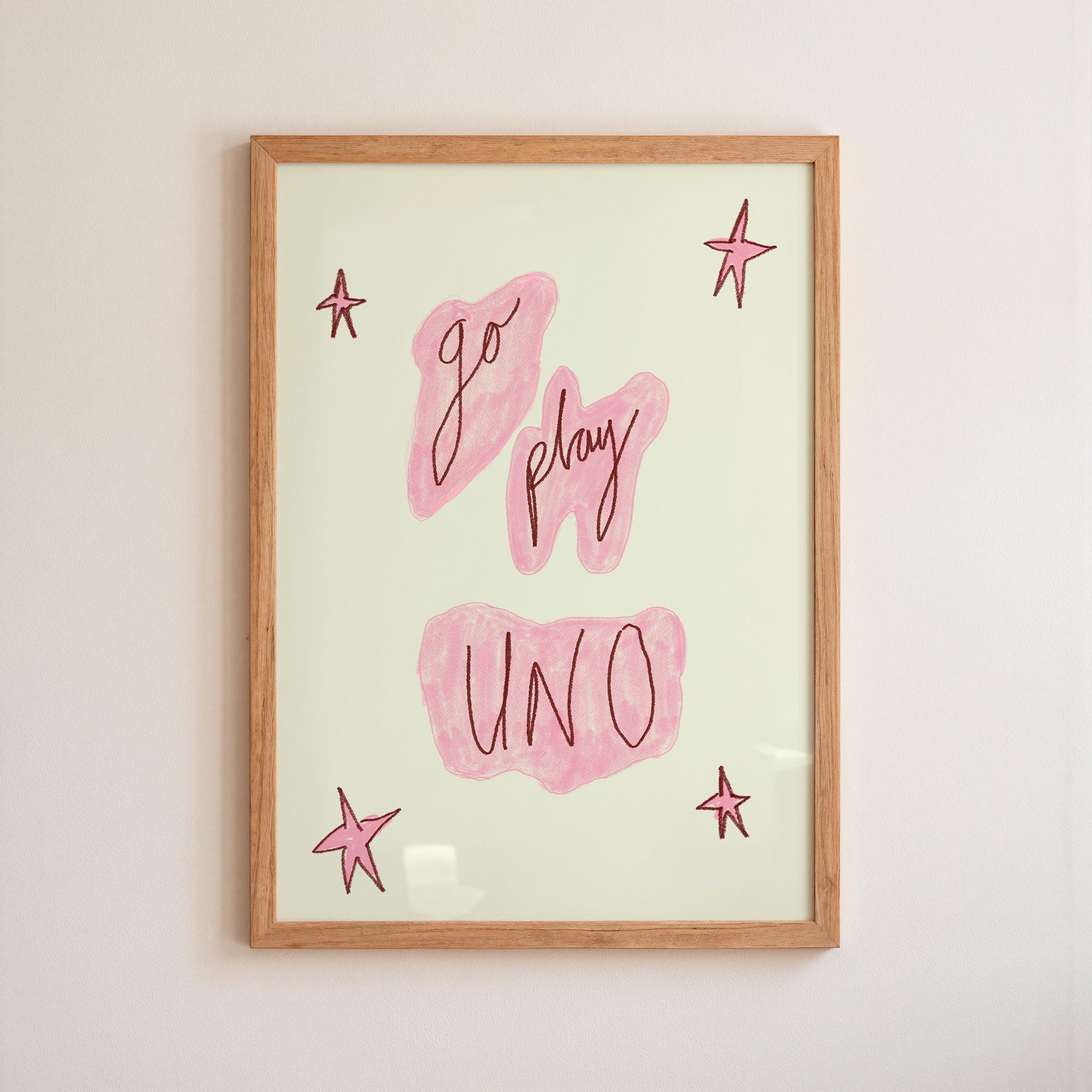 Go Play Uno Art Print - Blue