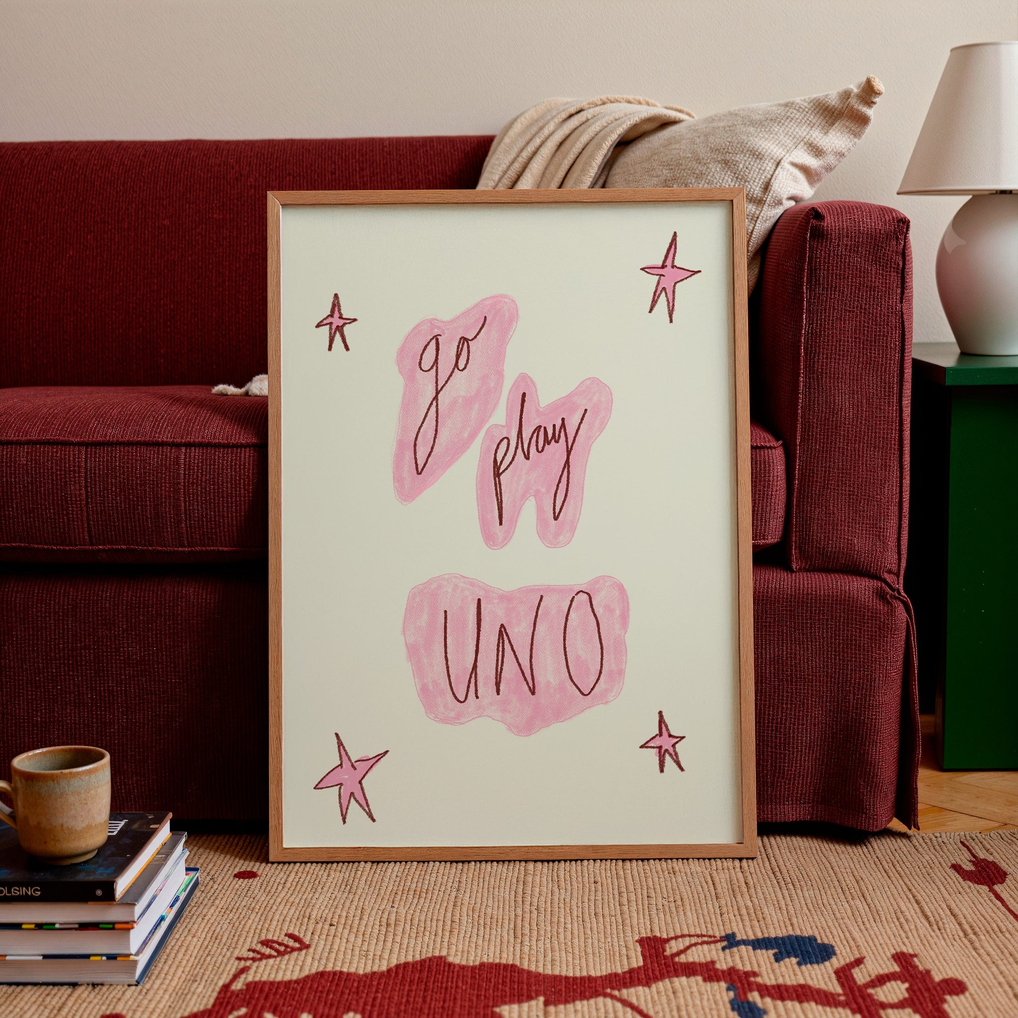 Go Play Uno Art Print - Blue