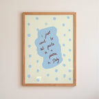 I Just Want To Eat Pasta in a Piazza in Italy Art Print - Cream and Blue