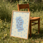 I Just Want to Read My Book in the Sunshine Art Print - Brown and Blue