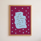 I Just Want to Sip Cocktails With My Friends in the Sunshine Art Print - Cream and Blue