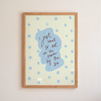 I Just Want to Eat an Ice Cream by the Sea Art Print - Brown and Blue