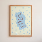 I Just Want an Iced Matcha in the Sunshine Art Print - Cream and Blue