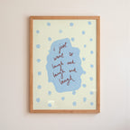 I Just Want to Laugh Art Print - Brown and Blue