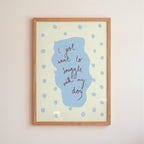 I Just Want to Snuggle with my Dog Art Print - Brown and Blue