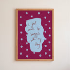 I Just Want to Snuggle with my Dog Art Print - Brown and Blue
