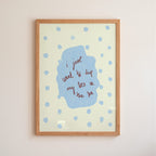 I Just Want To Dip My Toes in the Sea Art Print - Purple and Blue