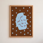 I Just Want To Dip My Toes in the Sea Art Print - Cream and Blue